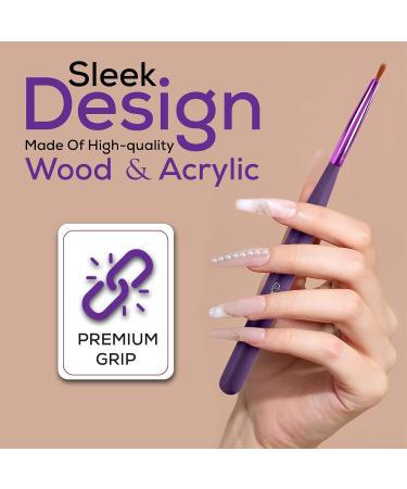 Glow 20-Part Nail Art Brush & Dotting Tool Set - Ideal for Beginners & Professionals - Affordable Wooden Handle Brushes in Purple - Buy Online on GoSupps.com
