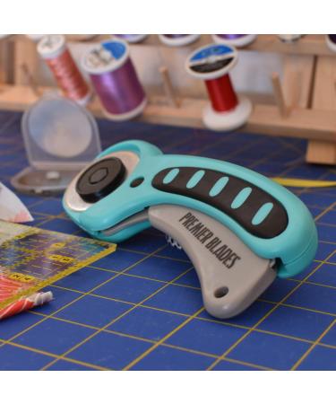 Premier Blades 45mm Rotary Cutter Tool with 5 Extra Blades - Ergonomic Soft Handle, Stainless Steel Blades for Quilting, Fabric, Paper, Leather & More - Buy Online on GoSupps.com