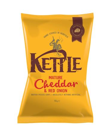 Kettle Kettle Cheddar and Red Onion Crisps - 12 x 150g