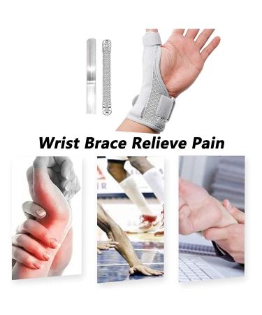 LuckyBunny Adjustable Wrist Support Brace with Thumb Spica Splint for Tendonitis, Carpal Tunnel & Arthritis - Grey, One Size Fits Both Hands - Buy Online on GoSupps.com