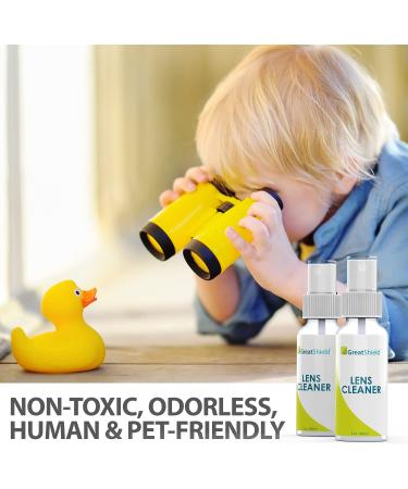GreatShield Lens Cleaner Spray Kit - 2oz Bottles, 2 Microfiber Cloths - Streak-Free, Alcohol-Free Solution for Eyeglasses, Cameras - Removes Fingerprints, Dust, Oil - Safe for All Lenses - Buy Online on GoSupps.com