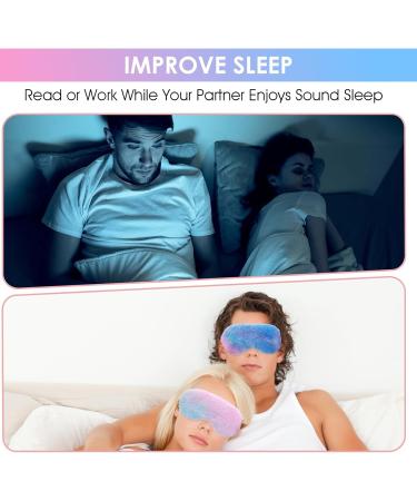 3 Pcs Plush Sleeping Eye Mask Set - Soft Faux Fur Blindfolds for Travel & Naps | Tie-Dye Colors (Pink Purple Blue) | Comfortable Eye Shade for Adults & Kids - Buy Online on GoSupps.com