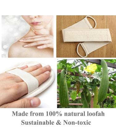 4 PCS Exfoliating Loofah Back Scrubber Set - Natural Luffa Bath Sponge for Shower, Body and Face Wash - Men and Women - Buy Online on GoSupps.com
