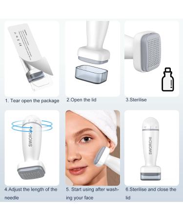 Derma Stamp Microneedling Adjustable Needles with 0-2mm 120 Needles Titanium Microneedle Dermastamp for Men Women Hair Beard Growth Face Body Skin Care - Buy Online on GoSupps.com