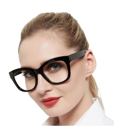 AEZUNI Oversized Reading Glasses Women Large Readers 0 1.0 1.25 1.5 1.75 2.0 2.25 2.5 2.75 3.0 3.5 4.0 5.0 6.0 Black 2.0 x