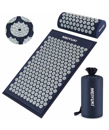 Acupressure massage mat and acupressure Pillow with Carry Bag Relaxation & Meditation - Acupressureatta with pillow acupressure set included Neck Pillow for Neck and Back Pain (dark blue) - Buy Online on GoSupps.com