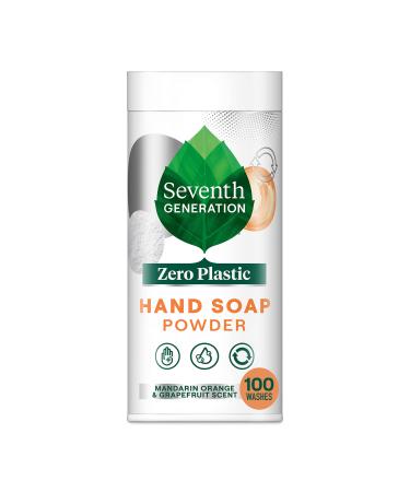 Seventh Generation Zero Plastic Hand Wash Powder Lathering Cleanser Mandarin Orange and Grapefruit Foaming 5 oz