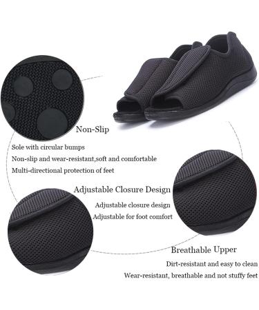 GWQDJ Diabetic Sandals Extra Wide Walking Shoes - Brown Men 9.5/Women 10.5 - Buy Online on GoSupps.com