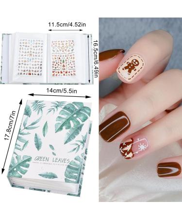 NICENEEDED 50 Pages 100 Slots Nail Sticker Collection Albums Green Leaf Design Nail Stamping Plate Holder Photos Album Stamp Bag Organizer for Nail Art Display Showing Book (Style 1) - Buy Online on GoSupps.com