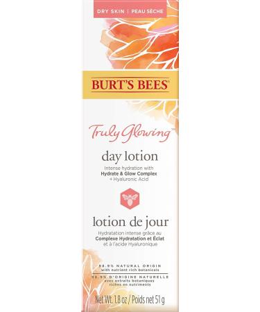 Burt's Bees Truly Glowing Hydrating Daily Face Lotion Face Cream Moisturizer for Dry Skin with Hyaluronic Acid 98.9% Natural Origin Developed with Dermatologists 51g Day Lotion for Dry Skin - Buy Online on GoSupps.com