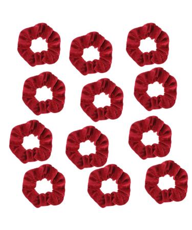 Lurrose 12Pcs red Christmas hair hair tie rubber libes hair tie for women girl hair tie ponytail holders hair jewelry elastic hair bands hair tie