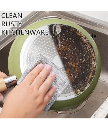 Multipurpose Non Scratch Scrubbing Pads Multipurpose Wire Dishwashing Rags for Wet and Dry Double Stainless Steel Scrubber Non-Scratch Scrubbing Wire Dishwashing Rags (5pcs) - Buy Online on GoSupps.com