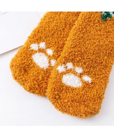 Ixkbiced Women's Winter Cartoon Dog Kawaii Fluffy House Socks - Cozy Sleepwear for Home - Buy Online on GoSupps.com