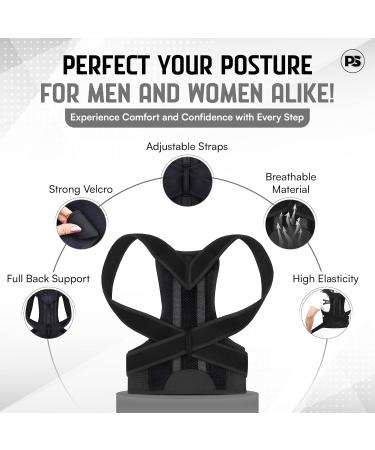 Back Brace Posture Corrector | Adjustable & Breathable for Men & Women | Pain Relief & Improved Lumbar Support (X-Large - Buy Online on GoSupps.com