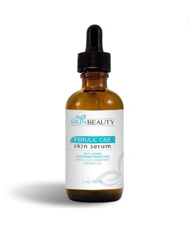 Skin Beauty Solutions Ferulic Acid C E With Vitamin C & E Skin Serum (2 Oz/60 Ml) (Compare To Skinceuticals) Wrinkles Anti-Aging Sun Damaged Skin & More. Vitamin Ce