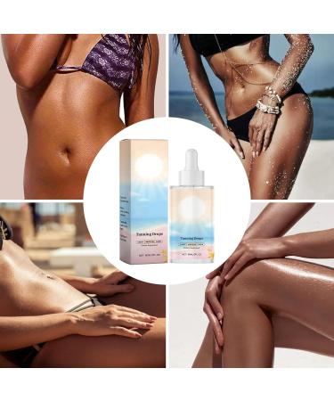 Sans Soleil Self-Tanning Drops - Self-Tanning Body Care for Face and Body 60 ml - Brightening & Nourishing Solution for Arms Legs Back - Men Women - Ideal for Beach & Travel - Buy Online on GoSupps.com
