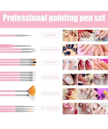 17 in 1 Nail Art Brushes and Palette Set - Purple and Green | Nail Tools for Home and Salon Use - Buy Online on GoSupps.com