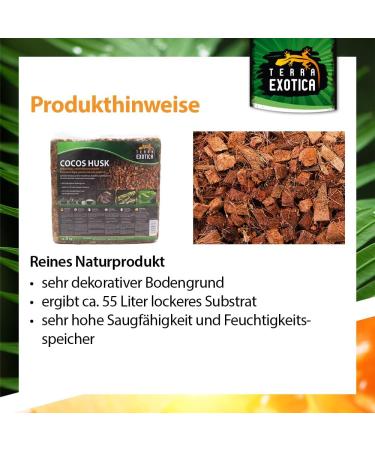 Buy Cocos Husk Brick 5kg - Coarse Pressed Humus for Terrarium Floors | Ideal Substrate for Reptiles & Amphibians - 55 Liters Loose Coverage - Buy Online on GoSupps.com