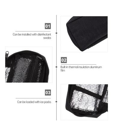 Portable Insulin Cooler Bag for Diabetes - Medical Cooling Bag with Ice Brick | Diabetic Supplies Organizer in Black - Buy Online on GoSupps.com