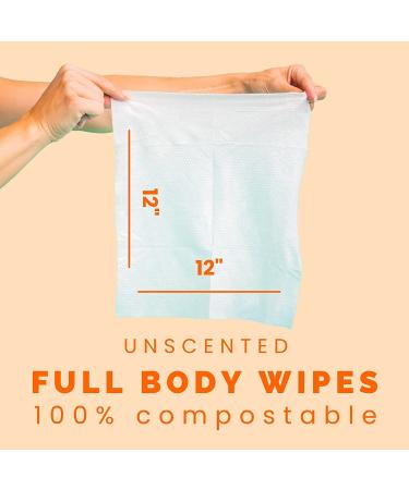 HyperGo Full-Body Rinse-Free Hypoallergenic Biodegradable Bathing Wipes All Natural  Refreshing Anytime Anywhere  Post Workout  Camping  Travel  Daily Life  12x12 X-Large 20-count  Unscented 1 Pack UnscentedÂ  20 Count ( - Buy Online on GoSupps.com
