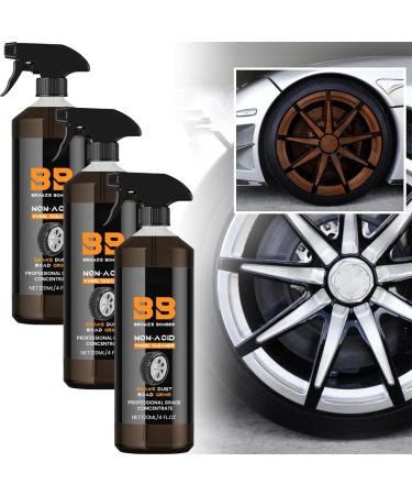 Bronze Bomber Non-Acid Wheel Cleaner 120 ML Wheel Cleaner Wheely Clean Concentrate Rim Cleaner & Brake Dust Remover Car Cleaning Supplies (3pcs)