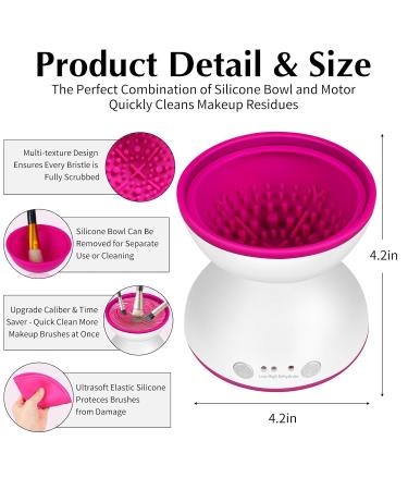 Ultra-Fast Electric Makeup Brush Cleaner & Dryer | Two Speeds USB Powered | Efficient Beauty Tool for Makeup Brush Sets White Rose - Buy Online on GoSupps.com