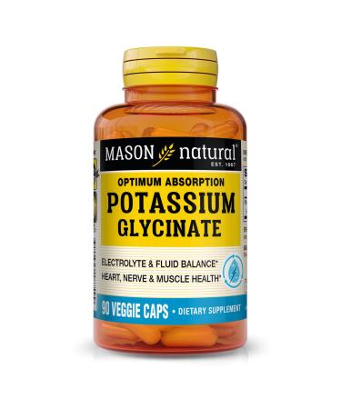 MASON NATURAL Optimum Absorption Potassium Glycinate Electrolyte Support Supplement 99 mg Potassium 90 Veggie Capsules
