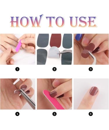 MWoot 8 Sheet Monochrome Nail Stickers with Files | DIY Nail Art & Fashion Decor | Self-Adhesive Manicure Stickers - Buy Online on GoSupps.com