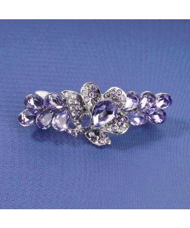 Yheakne Crystal Wedding Hair Clip - Purple Rhinestone Bling Bride Headgear | Elegant Hair Jewelry for Women & Girls - Buy Online on GoSupps.com