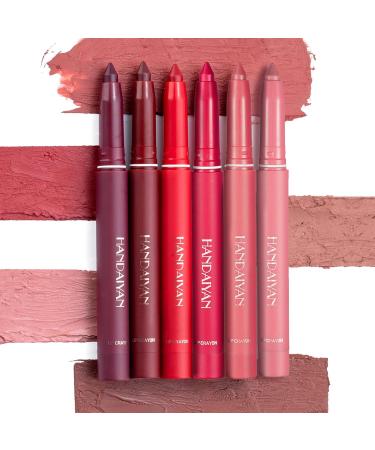 Shop 6 Colors Matte Lipstick & Lip Liner Pencil Set - Waterproof Long Lasting Professional Lip Makeup Kit - Buy Online on GoSupps.com