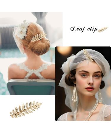 Miaija 6Pieces Leaves Hair Clips Gold Metal Vintage Roman Goddess Headdress Women Hair Barrettes Accessories for Wedding Party - Buy Online on GoSupps.com