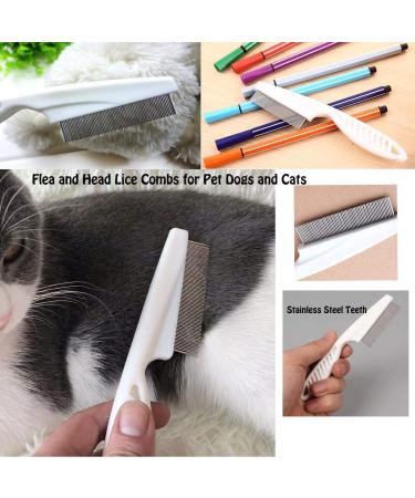 TuNan 7 Pcs Pet Grooming Comb Set for Dogs and Cats - Metal Head Comb for Tear Stain Removal, Long Hair Detangling, Crust and Mucus Removal - Pet Grooming Tool Kit with 5 Comb Types - Buy Online on GoSupps.com