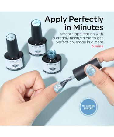 Modelones Gel Nail Polish Mermaid 6 Pcs Blue Silver Glitter Gel Nail Polish Mint Green Shimmer Nail Polish Soak Off Spring Summer Baby Blue Gel Polish LED Nail Art DIY Salon Manicure Gift for Girl - Buy Online on GoSupps.com