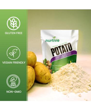 NURTIVE Potato Protein Peptide Powder - Plant-Based, Rich in Nutrients - Peptide Enriched Formula - Ideal for Shakes, Baking & Cooking - Non-GMO & Vegan Friendly - 26 Servings (16 oz / 454g) - Buy Online on GoSupps.com