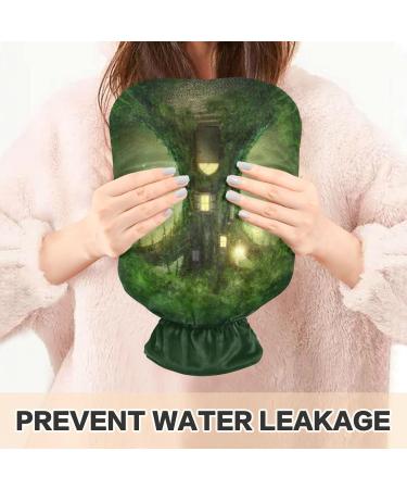 NAANLE 2L Hot Water Bottle with Fantasy Tree House Cover - Pain Relief & Warmth for Back Feet & Neck | Transparent Heat Bottle for Cold Therapy - Buy Online on GoSupps.com