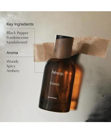Aesop Eidesis Eau De Parfume | Woody Spicy and Ambery Scent with Black Pepper Frankincense and Sandalwood | 1.69 oz - Buy Online on GoSupps.com