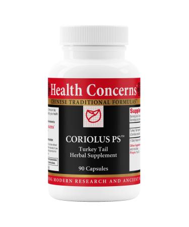 Health Concerns Coriolus PS Turkey Tail Mushroom Supplement for Immune Support & Gut Health Microbiome Balance Cooling Chinese Herb 1500mg Turkey Tail Per Serving 90 Capsules 90 Count (Pack of 1)