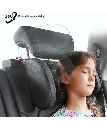 Adjustable Leather Car Headrest for Children & Adults - Neck Support Pillow with Telescopic Bar | Breathable Car Cushions (Black) - Buy Online on GoSupps.com