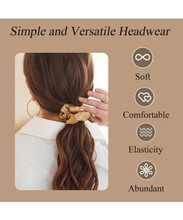 6 Pieces Silk Scrunchies Hair Scrunchies for Women Solid Color Elastic Satin Scrunchies Soft and Silky Silk Hair Ties Hair Accessories for Girls Women and Ladies - Buy Online on GoSupps.com