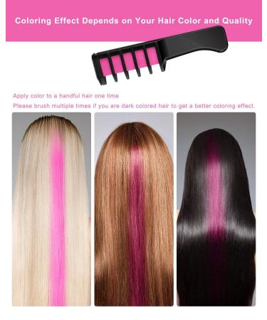 Hair Chalk Comb Set - 10 Color Temporary Washable Hair Dye for Kids | Birthday and Holiday Gifts for Girls Ages 6-12 | Pink, Red, Rose Red, Dark Blue - Buy Online on GoSupps.com