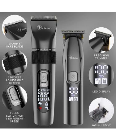 Hatteker Professional Hair Clippers and T-Blade Trimmer Kit for Men Cordless Beard Barber Clipper Hair Cutting Kit Haircut Grooming Kit IPX7 Waterproof - Buy Online on GoSupps.com
