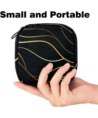 Gold Marble Menstrual Pad Bag - Multicolored Sanitary Napkin Pouch for Women & Girls - Buy Online on GoSupps.com