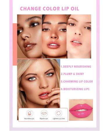 Magic Color Changing Lip Oil 2024 New Moisturizing Lip Gloss Color Changing Lip Gloss Hydrating Lip Care Long Lasting Magic Big Brush Color Changing Lip Oil Stain Amazing Finish (3PCS) - Buy Online on GoSupps.com