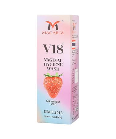 V18 Vaginal Feminine Wash - Antibacterial Intimate Hygiene pH Balance Tea Tree Oil & Strawberry Scent - Odor Protection for Women - Buy Online on GoSupps.com