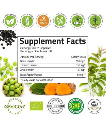 Neem Turmeric Capsules with Amla and Pomegranate Juice Powder 227g - Buy Online on GoSupps.com