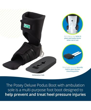 Posey 6148ML Deluxe Podus Boot with Ambulation Sole - Medium Large Black | International Shipping Available - Buy Online on GoSupps.com