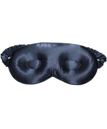 Mulberry Silk Sleeping Eye Mask For Lash Extensions Organic 22 Momme Women Adjustable 3d Eye Mask Eyelash Protector Sleep Mask With Eye Cups Contoured Travel on Airplane Blindfold (Navy Blue)