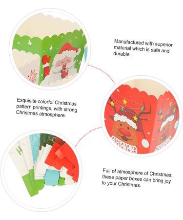 HAPINARY 12pcs Boxes Christmas Popcorn Box Xmas Gift Packing Case Candy Gift Bags Christmas Candy Bag Christmas Party Favor Christmas Candy Favor Boxes Paper Gift Box Fashion - Buy Online on GoSupps.com