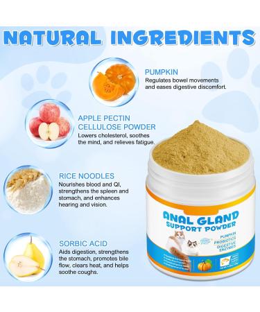 Anal Gland Support Powder for Cats with Pumpkin Probiotics and Digestive Enzymes for Bowel & Digestive Healthy Fresh Salmon Flavor 4.23oz - Buy Online on GoSupps.com