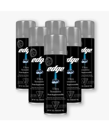 Edge Shave Gel for Men Ultra Sensitive with Colloidal Oatmeal (6 Pack) - Shaving Gel For Men That Moisturizes Protects and Soothes To Help Reduce Skin Irritation